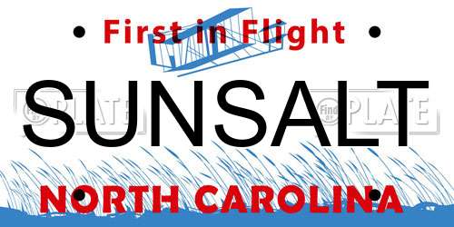 SUNSALT North Carolina License Plate