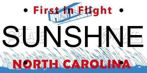 SUNSHNE North Carolina License Plate
