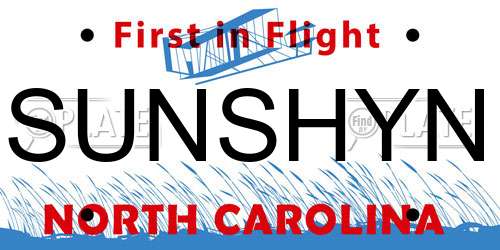 SUNSHYN North Carolina License Plate