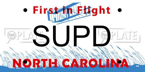 SUPD North Carolina License Plate