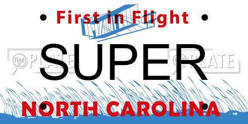 SUPER North Carolina License Plate
