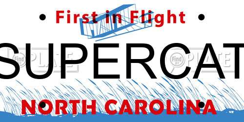 SUPERCAT North Carolina License Plate