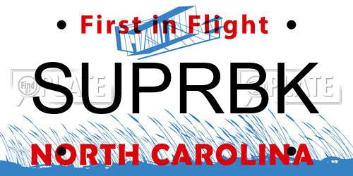 SUPRBK North Carolina License Plate