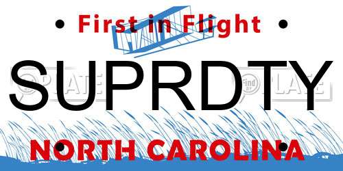 SUPRDTY North Carolina License Plate