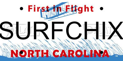 SURFCHIX North Carolina License Plate