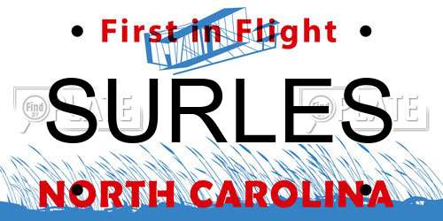 SURLES North Carolina License Plate