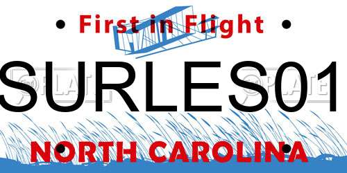 SURLES01 North Carolina License Plate