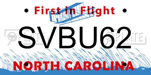SVBU62 North Carolina License Plate