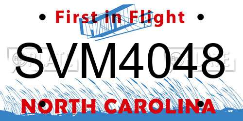 SVM4048 North Carolina License Plate