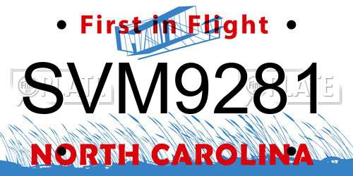 SVM9281 North Carolina License Plate