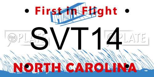 SVT14 North Carolina License Plate