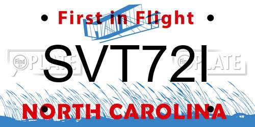 SVT72I North Carolina License Plate