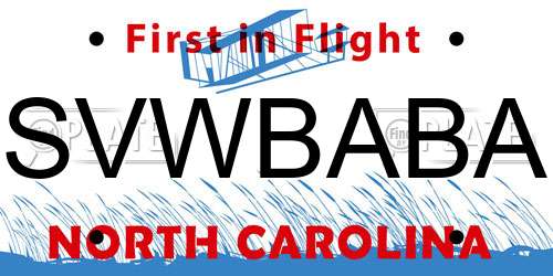 SVWBABA North Carolina License Plate