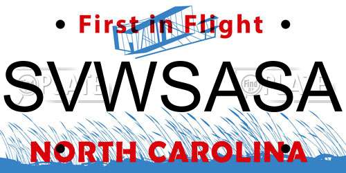 SVWSASA North Carolina License Plate