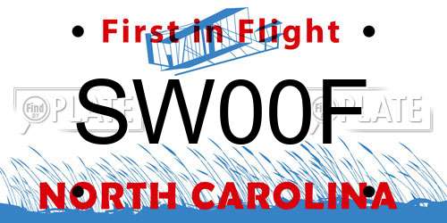 SW00F North Carolina License Plate
