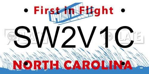 SW2V1C North Carolina License Plate