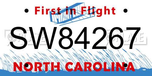 SW84267 North Carolina License Plate