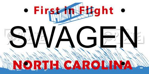 SWAGEN North Carolina License Plate