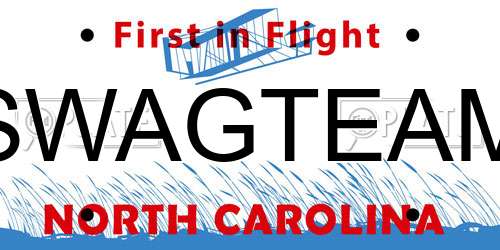 SWAGTEAM North Carolina License Plate