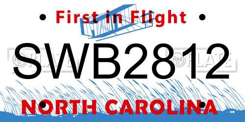 SWB2812 North Carolina License Plate