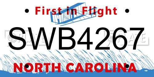 SWB4267 North Carolina License Plate