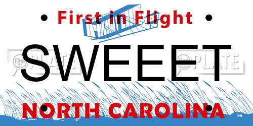 SWEEET North Carolina License Plate