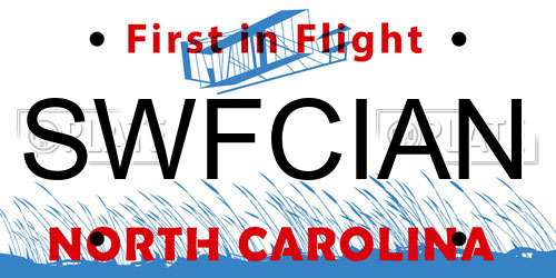 SWFCIAN North Carolina License Plate