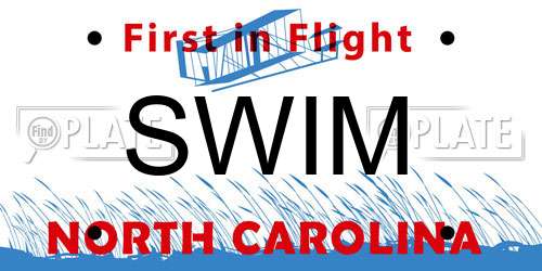 SWIM North Carolina License Plate