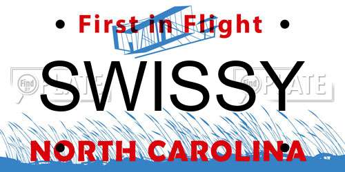 SWISSY North Carolina License Plate