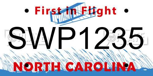 SWP1235 North Carolina License Plate