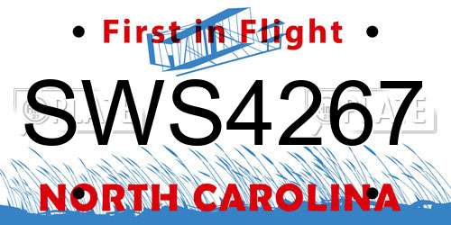 SWS4267 North Carolina License Plate