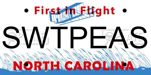 SWTPEAS North Carolina License Plate
