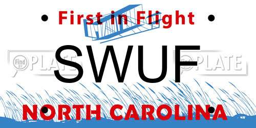 SWUF North Carolina License Plate