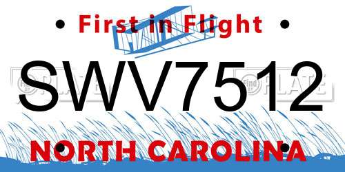 SWV7512 North Carolina License Plate