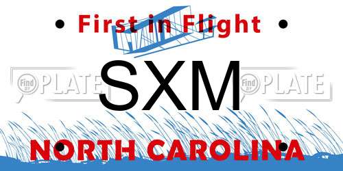SXM North Carolina License Plate