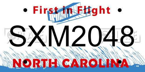 SXM2048 North Carolina License Plate