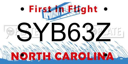 SYB63Z North Carolina License Plate