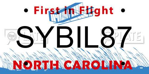SYBIL87 North Carolina License Plate