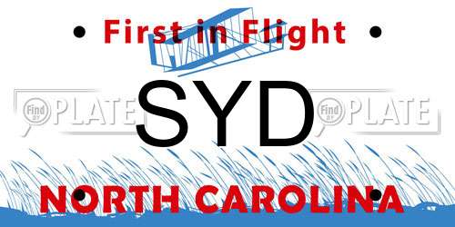 SYD North Carolina License Plate