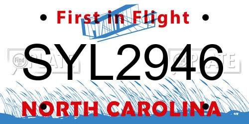 SYL2946 North Carolina License Plate