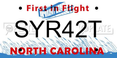 SYR42T North Carolina License Plate