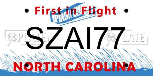 SZAI77 North Carolina License Plate