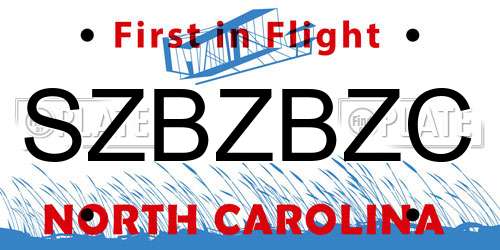 SZBZBZC North Carolina License Plate