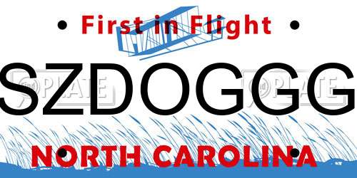 SZDOGGG North Carolina License Plate