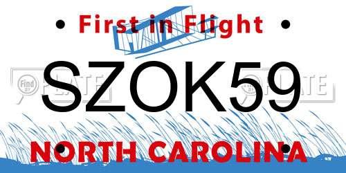 SZOK59 North Carolina License Plate