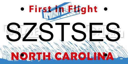SZSTSES North Carolina License Plate