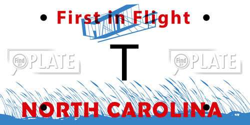 T license plate in NC state