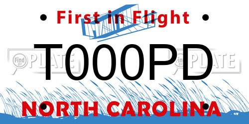 T000PD North Carolina License Plate