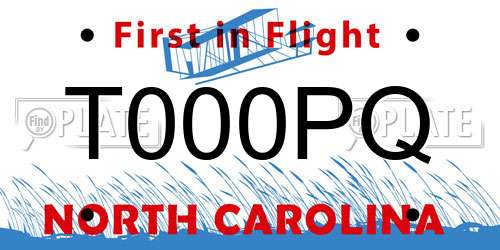 T000PQ North Carolina License Plate
