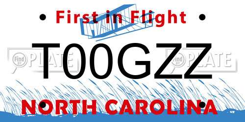 T00GZZ North Carolina License Plate